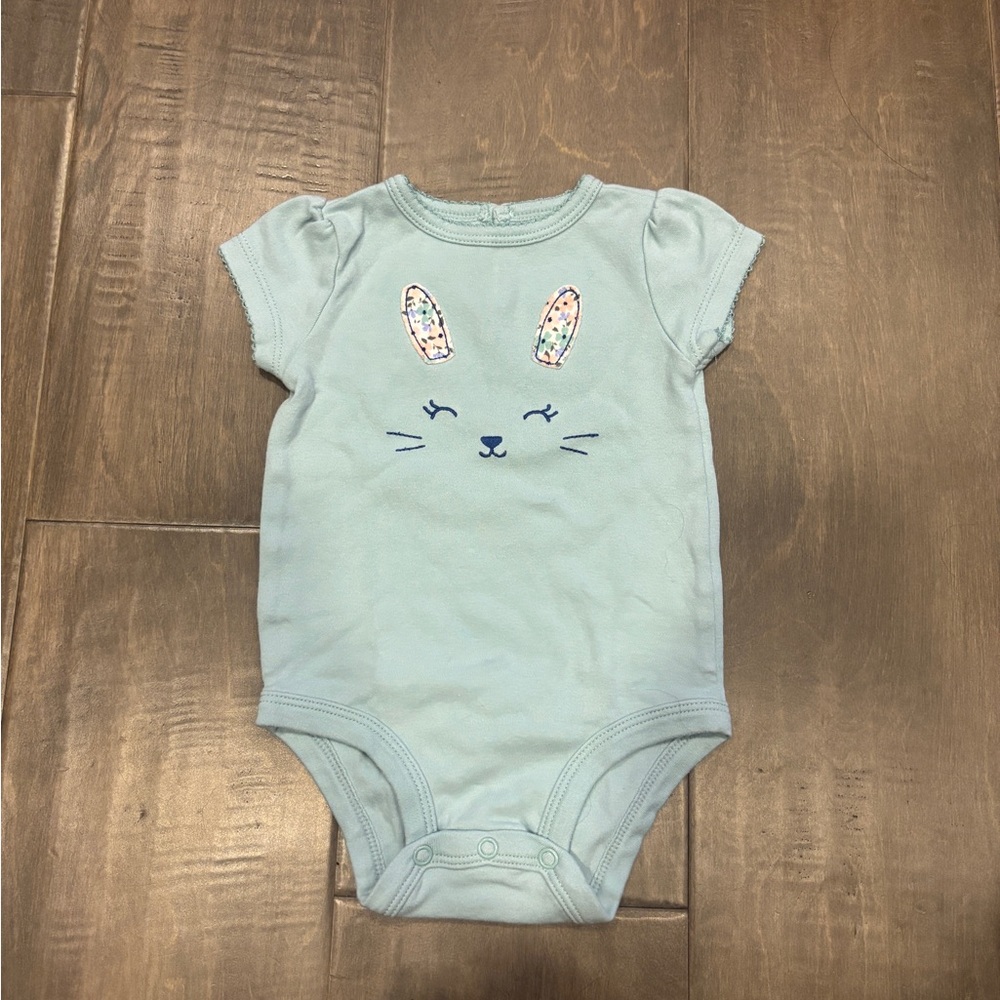 10 for $10 Carter's Light Blue Bunny Short Sleeve One-Piece Bodysuit